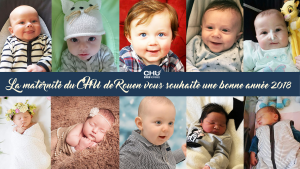 Carte de vœux 2018 de la maternité du CHU de Rouen